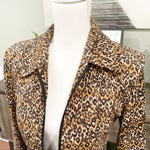 Amanda smith leopard print jacket size 4P - Picture 2 of 6